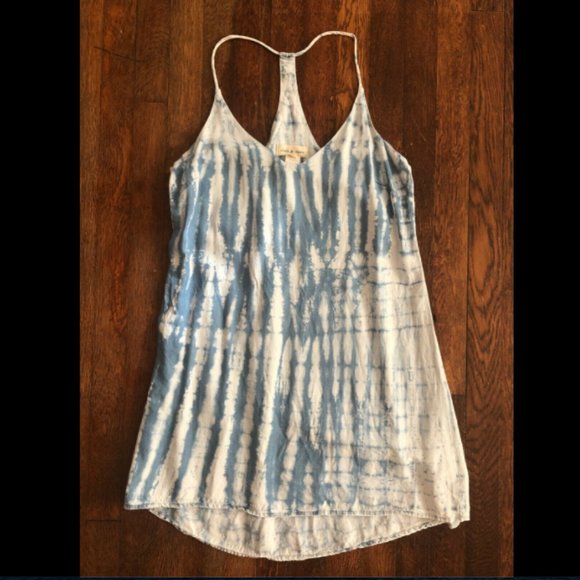 Cloth & Stone Blue Tie Dye Racerback Mini Dress - Picture 3 of 5
